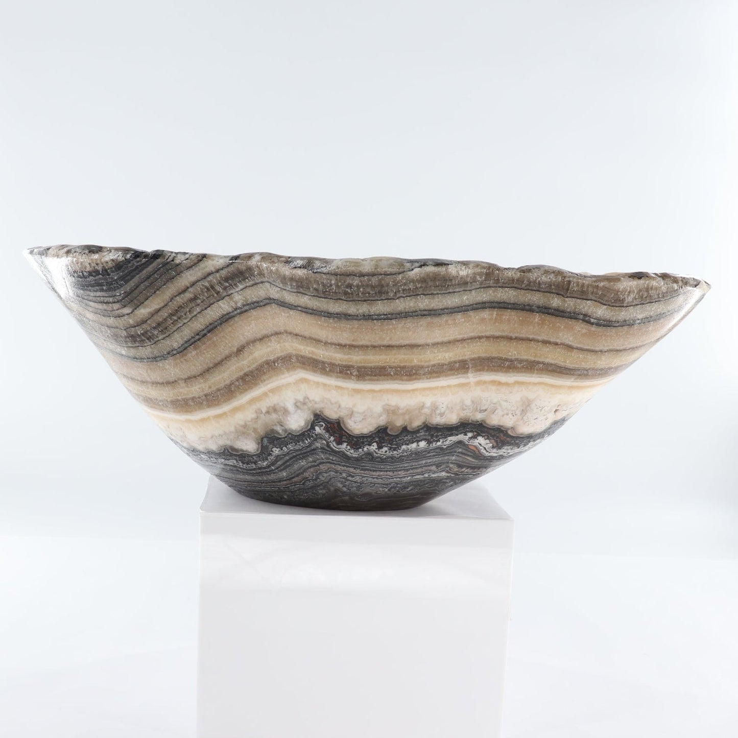 Mexican Onyx/Calcite Bowl (L) 20" x (W) 15" x (H) 7"