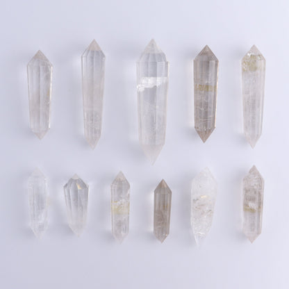 Quartz Faceted Double Points Set of 11 - Expert Wholesale and Supplier of Wholesale Crystals & Bulk Gemstones, ["Brazil","Clear Quartz","close_50","Mixed Carvings","Quartz"]