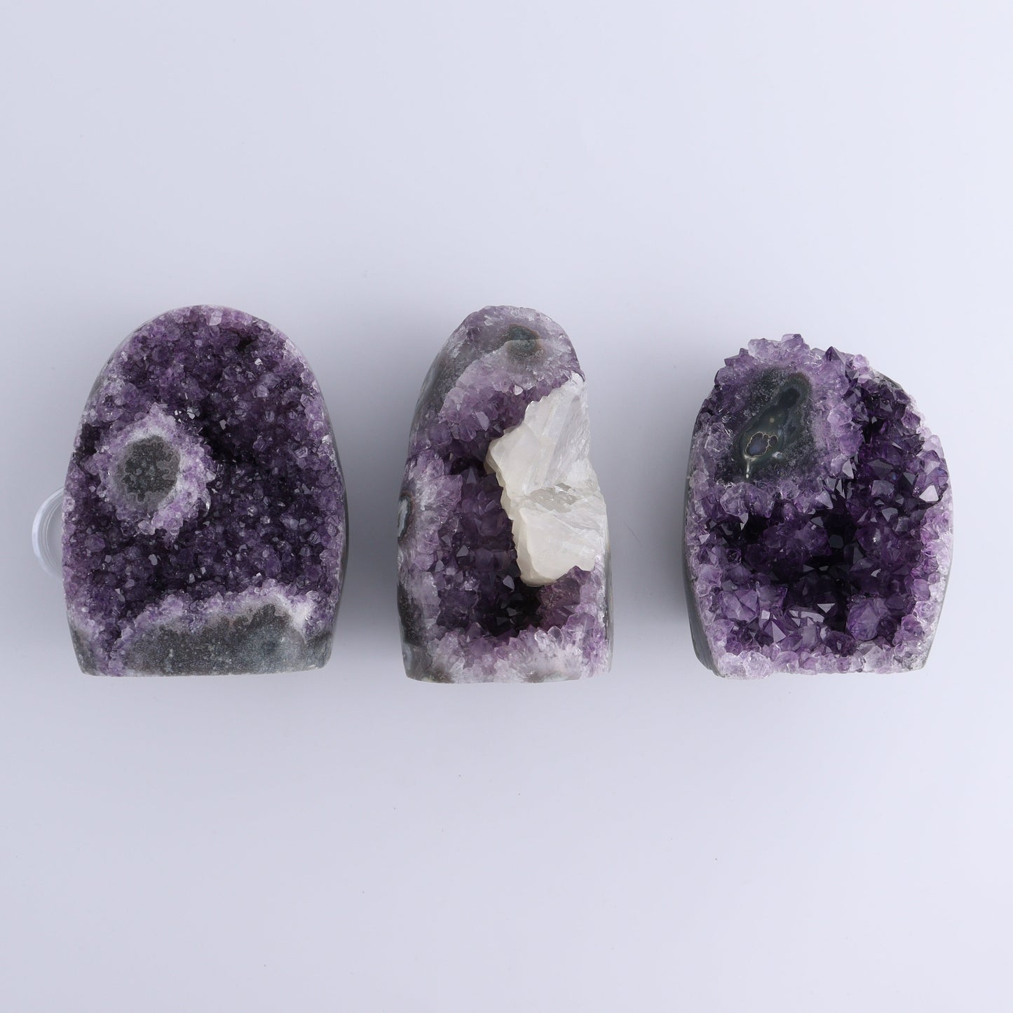 Uruguay Amethyst Cut Base Set of 3 - Expert Wholesale and Supplier of Wholesale Crystals & Bulk Gemstones, ["Amethyst","Cut Base","Uruguay"]