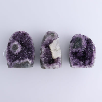 Uruguay Amethyst Cut Base Set of 3 - Expert Wholesale and Supplier of Wholesale Crystals & Bulk Gemstones, ["Amethyst","Cut Base","Uruguay"]