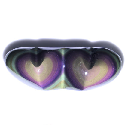 Rainbow Obsidian Heart Pairs Set of 8 - Expert Wholesale and Supplier of Wholesale Crystals & Bulk Gemstones, ["Hearts","Mexico","Rainbow Obsidian"]