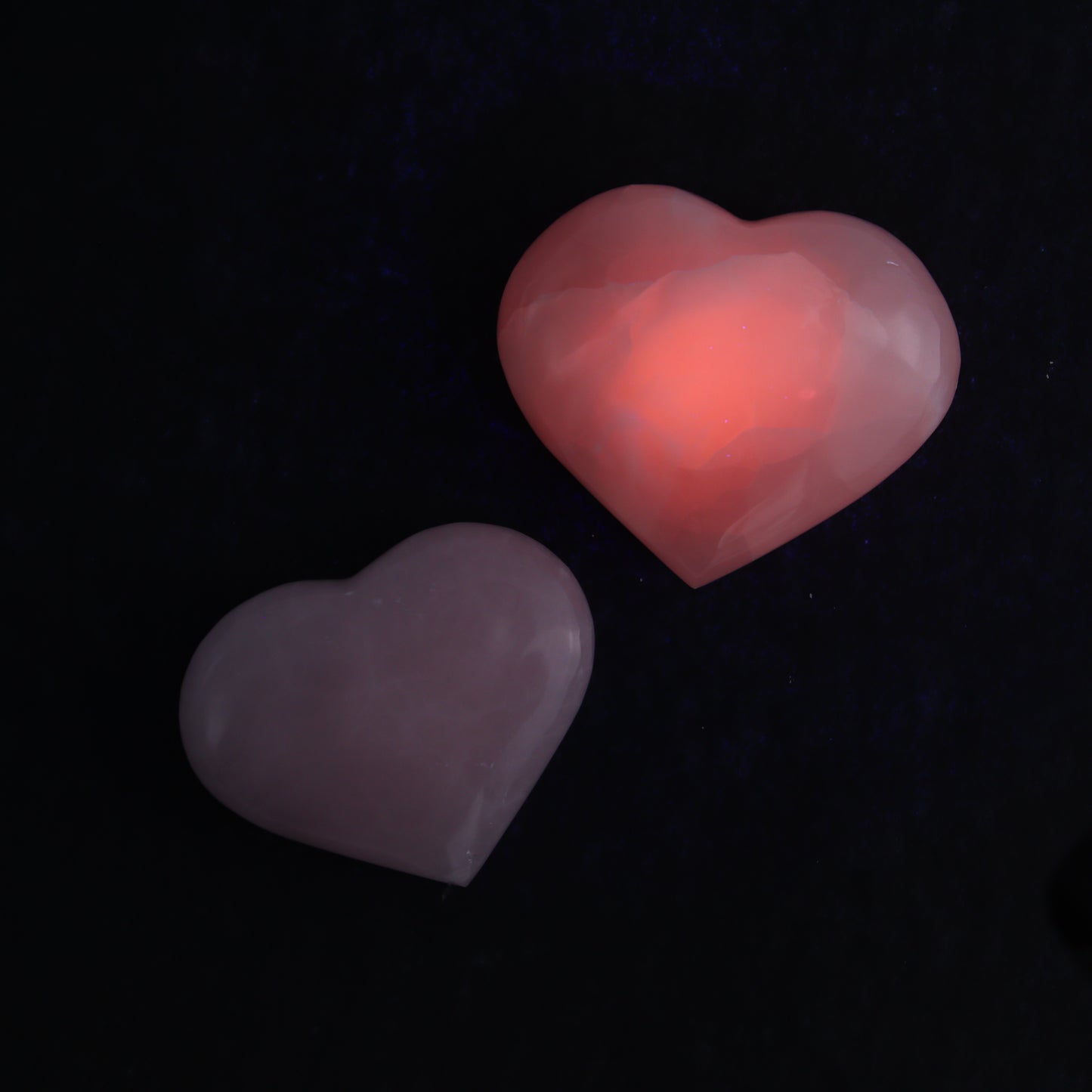 Pink Mangano Calcite Hearts Set of 6 - Expert Wholesale and Supplier of Wholesale Crystals & Bulk Gemstones, ["Calcite","Hearts","Madagascar","Pink Calcite"]
