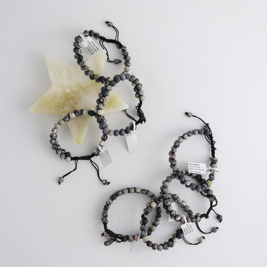 Double Row Black Silk Bracelet 6mm - Mi Esperanza Minerals