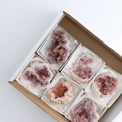 Pink Amethyst Geodes Set of 7