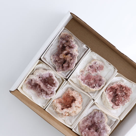 Pink Amethyst Geodes Set of 7