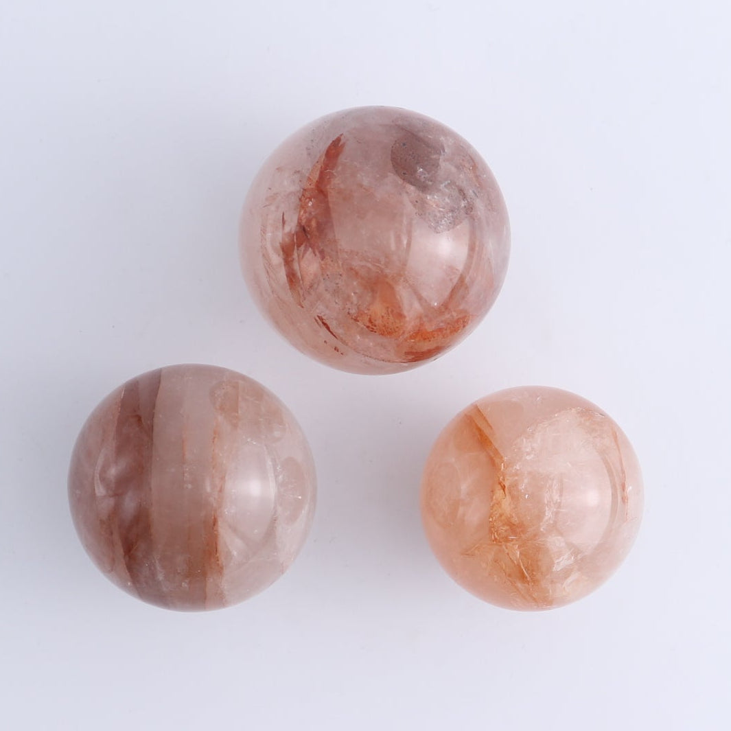 Fire Quartz Spheres Set of 5
