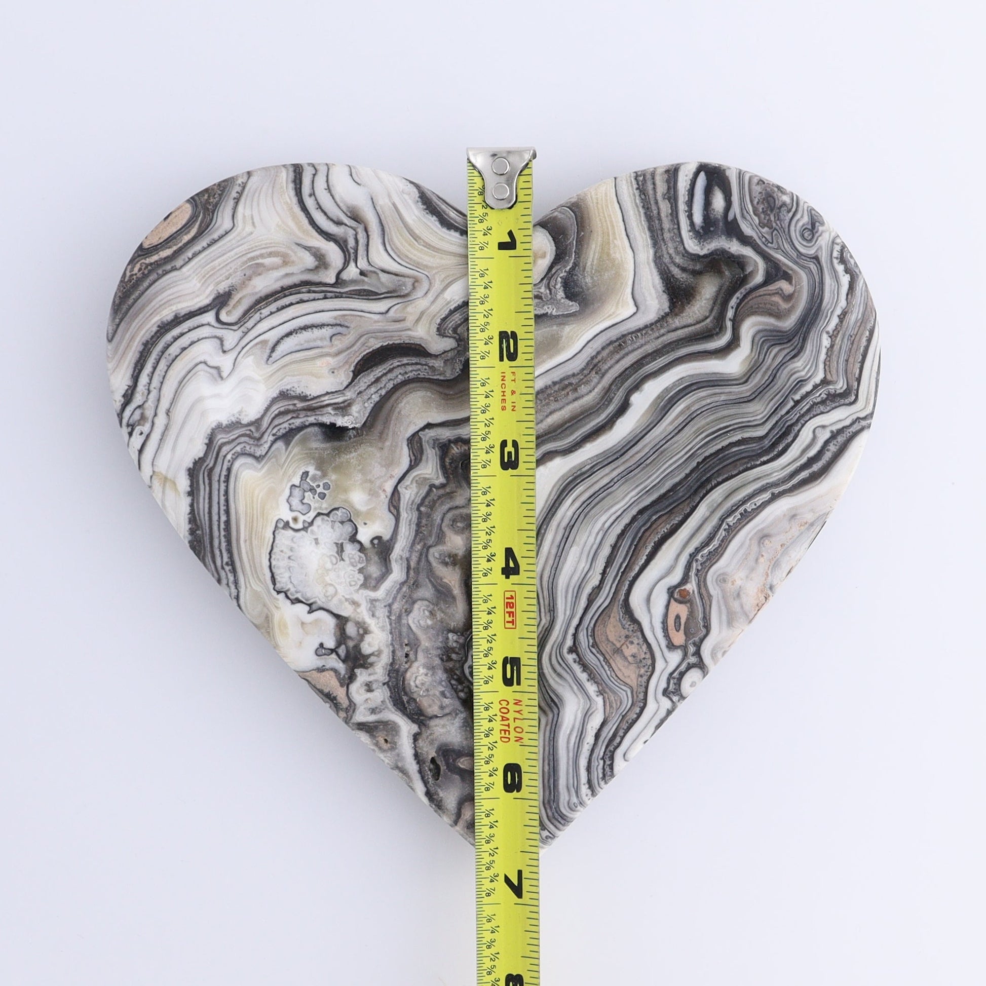 One Mexican Onyx/Calcite Zebra Heart Dish - Expert Wholesale and Supplier of Wholesale Crystals & Bulk Gemstones, ["Calcite","Catalog Onyx","Decorative Dish","heart","Hearts","Mexico","onyx"]