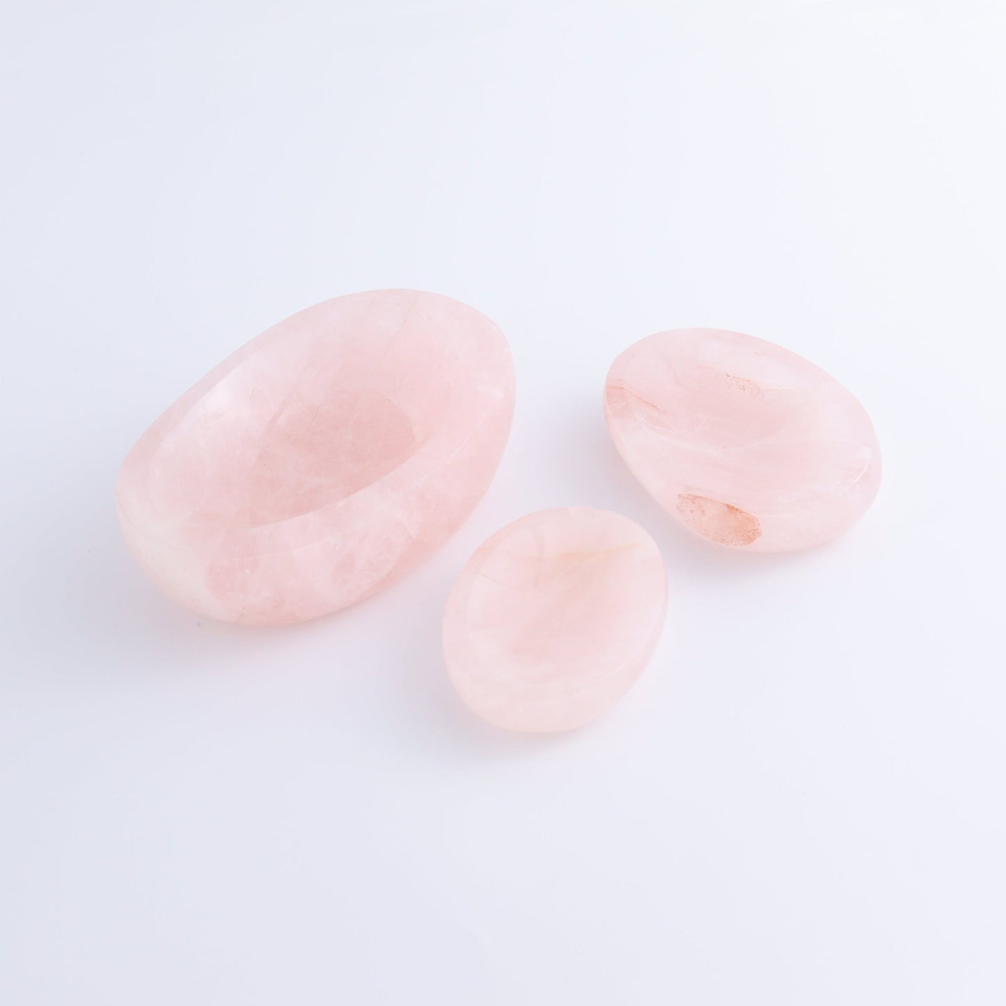 Rose Quartz Bowls Set of 3 - Expert Wholesale and Supplier of Wholesale Crystals & Bulk Gemstones, ["Bowls","Rose Quartz"]