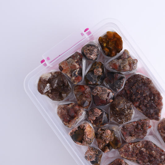 Quartz Hematite Inclusions Flat from Morocco