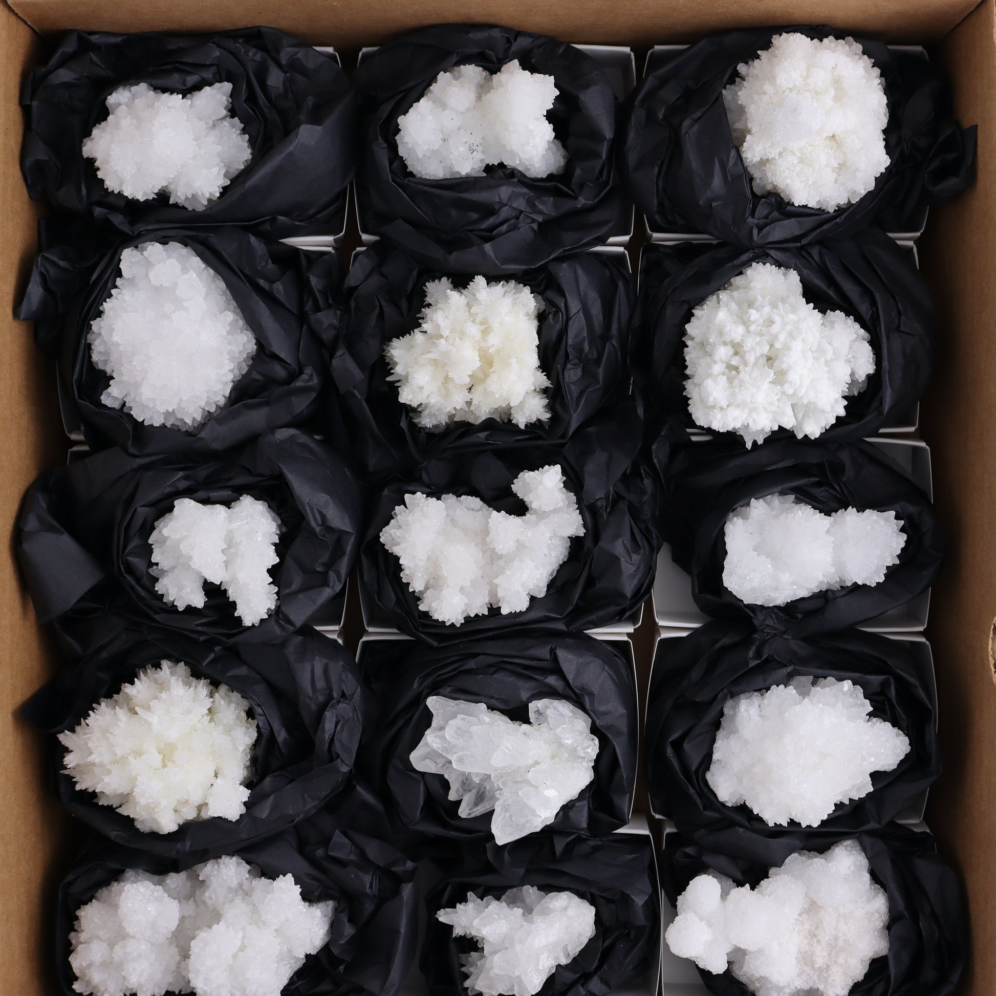Aragonite Clusters Set of 18 - Expert Wholesale and Supplier of Wholesale Crystals & Bulk Gemstones, ["aragonite","Clusters","Freeforms","Mexico"]
