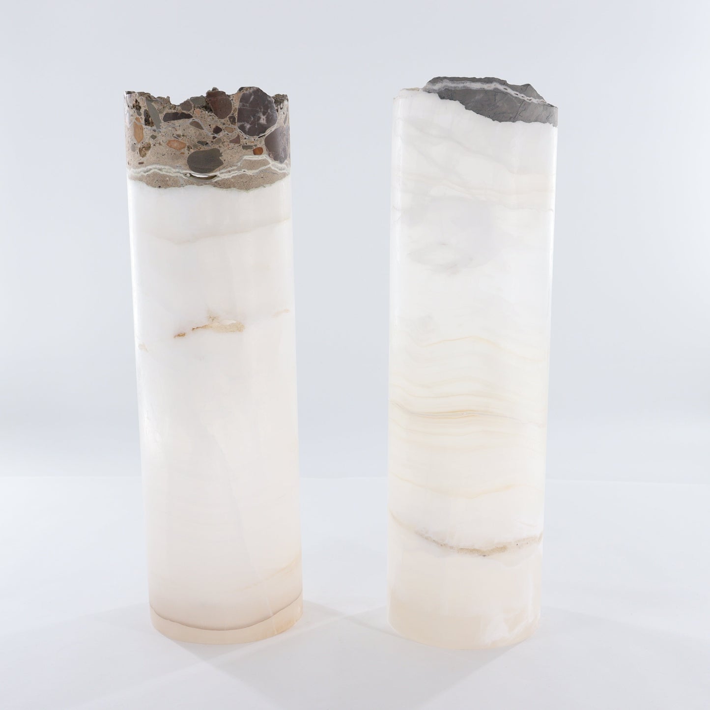 One Wide White Onyx with Stone Edge Lamp Blind - Expert Wholesale and Supplier of Wholesale Crystals & Bulk Gemstones, ["Lamps","Mexico","onyx"]