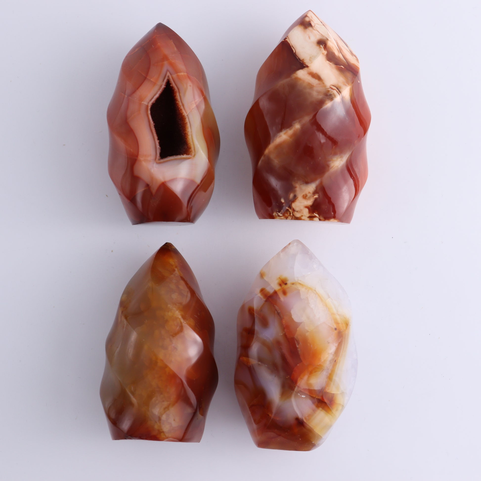 Carnelian Flames Set of 7 - Expert Wholesale and Supplier of Wholesale Crystals & Bulk Gemstones, ["carnelian","flames","Madagascar"]