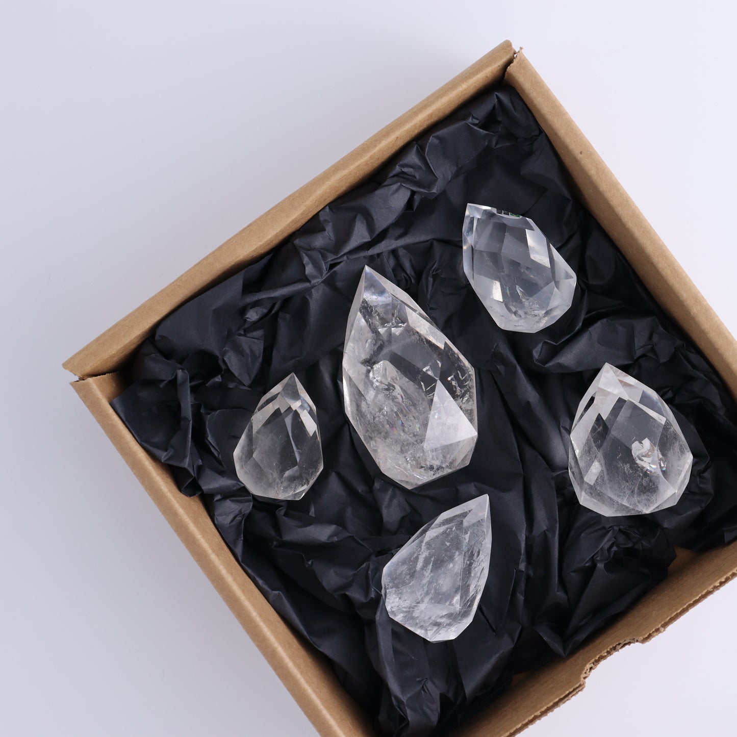 Imperfect Clear Quartz Face Polished Set of 5 - Expert Wholesale and Supplier of Wholesale Crystals & Bulk Gemstones, ["Brazil","Clear Quartz","Face Polished","Quartz"]