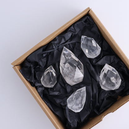 Imperfect Clear Quartz Face Polished Set of 5 - Expert Wholesale and Supplier of Wholesale Crystals & Bulk Gemstones, ["Brazil","Clear Quartz","Face Polished","Quartz"]