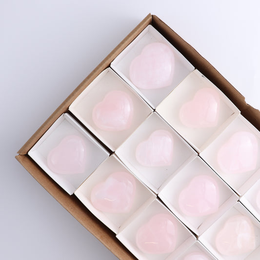 Pink Mangano Calcite Hearts Set of 12 - Expert Wholesale and Supplier of Wholesale Crystals & Bulk Gemstones, ["Pakistan","Pink Calcite"]
