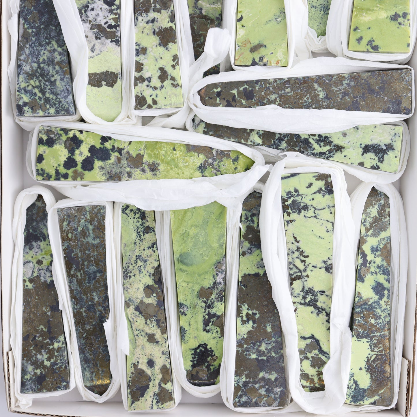 Serpentine Obelisk Set of 18 - Expert Wholesale and Supplier of Wholesale Crystals & Bulk Gemstones, ["Obelisk","Peru","serpentine"]
