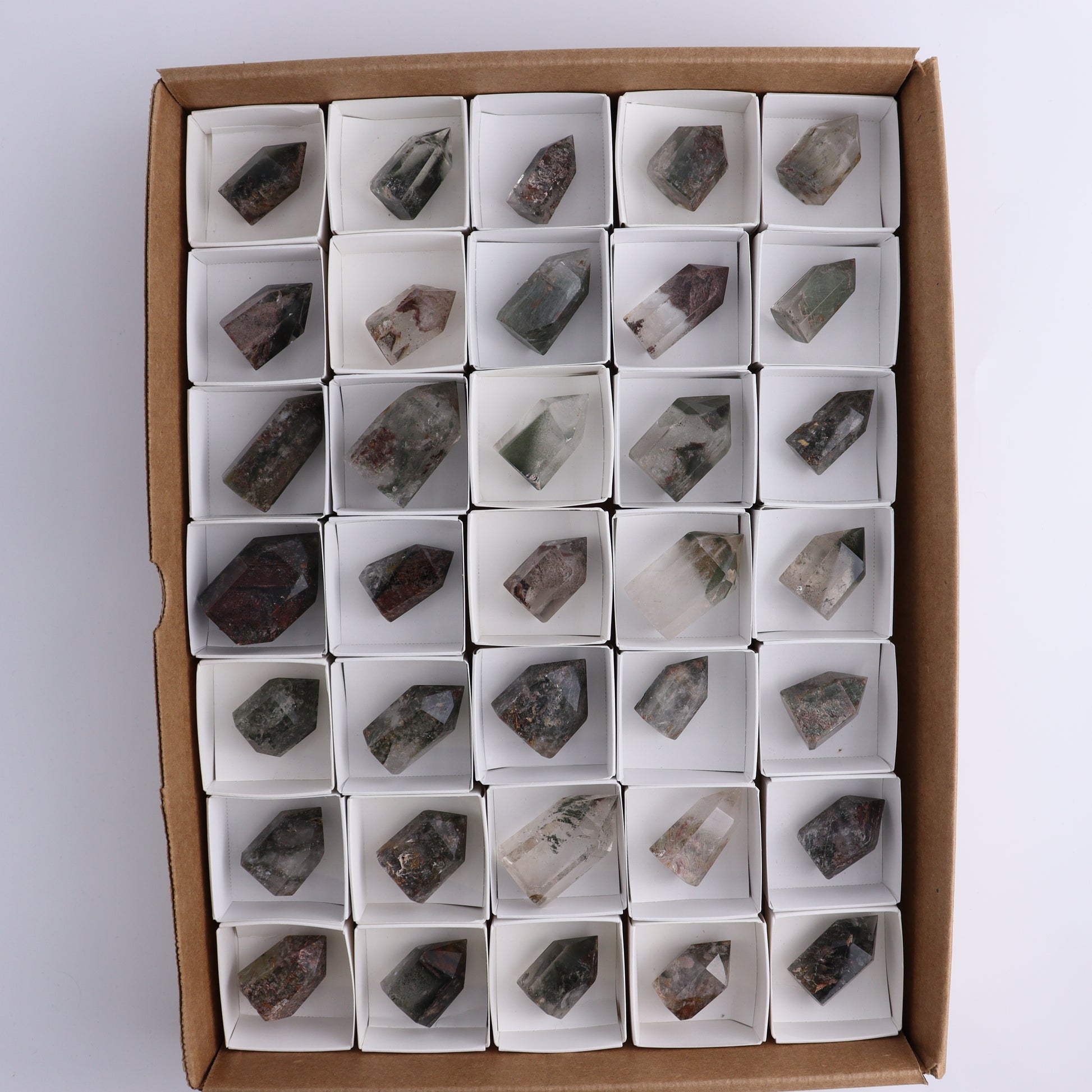 Garden Quartz Towers Set of 35 - Expert Wholesale and Supplier of Wholesale Crystals & Bulk Gemstones, ["Garden Quartz","Quartz","Towers"]