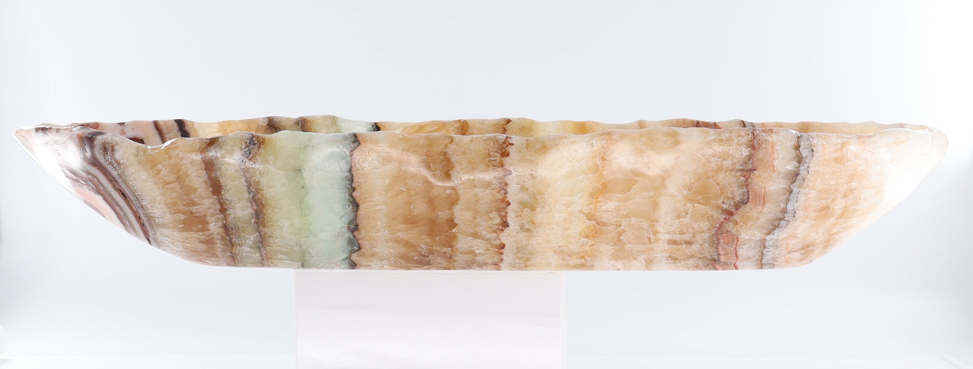 Mexican Onyx/Calcite Canoe Bowl - Expert Wholesale and Supplier of Wholesale Crystals & Bulk Gemstones, ["Bowls","Calcite","canoe","Mexico","onyx"]