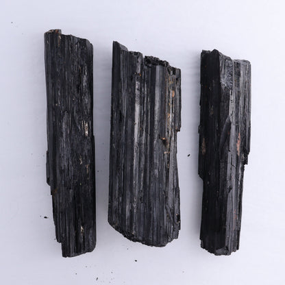 Black Tourmaline Log Set of 3 - Expert Wholesale and Supplier of Wholesale Crystals & Bulk Gemstones, ["Black Tourmaline","logs","Madagascar","Rough","Tourmaline"]