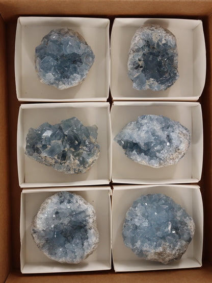 Celestite Clusters Set of 6 - Expert Wholesale and Supplier of Wholesale Crystals & Bulk Gemstones, []