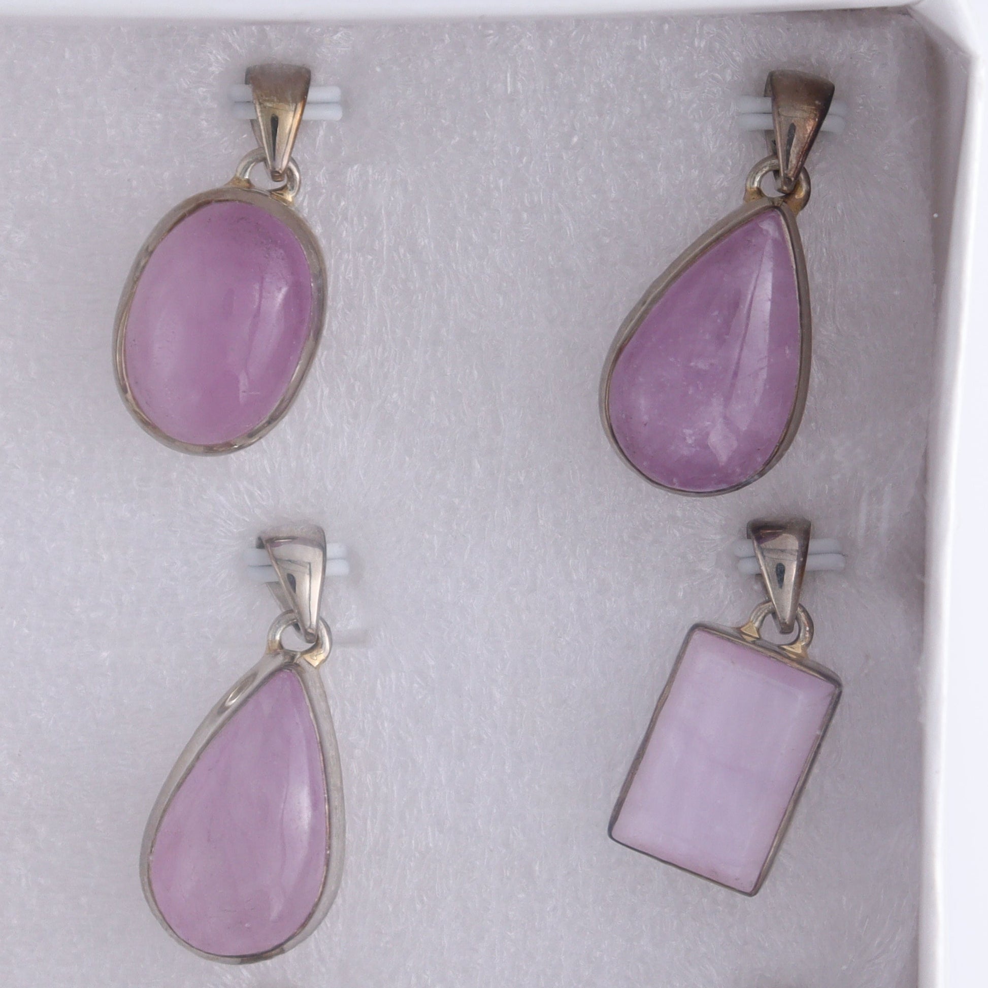 Kunzite Pendants Pendants Set of 9 - Expert Wholesale and Supplier of Wholesale Crystals & Bulk Gemstones, ["close_50","India","Kunzite","Pendant","Pendants","sterling silver"]