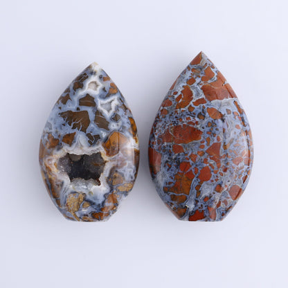 Brecciated Jasper Moons, Stars, Towers, Clouds, and Flames Set of 10