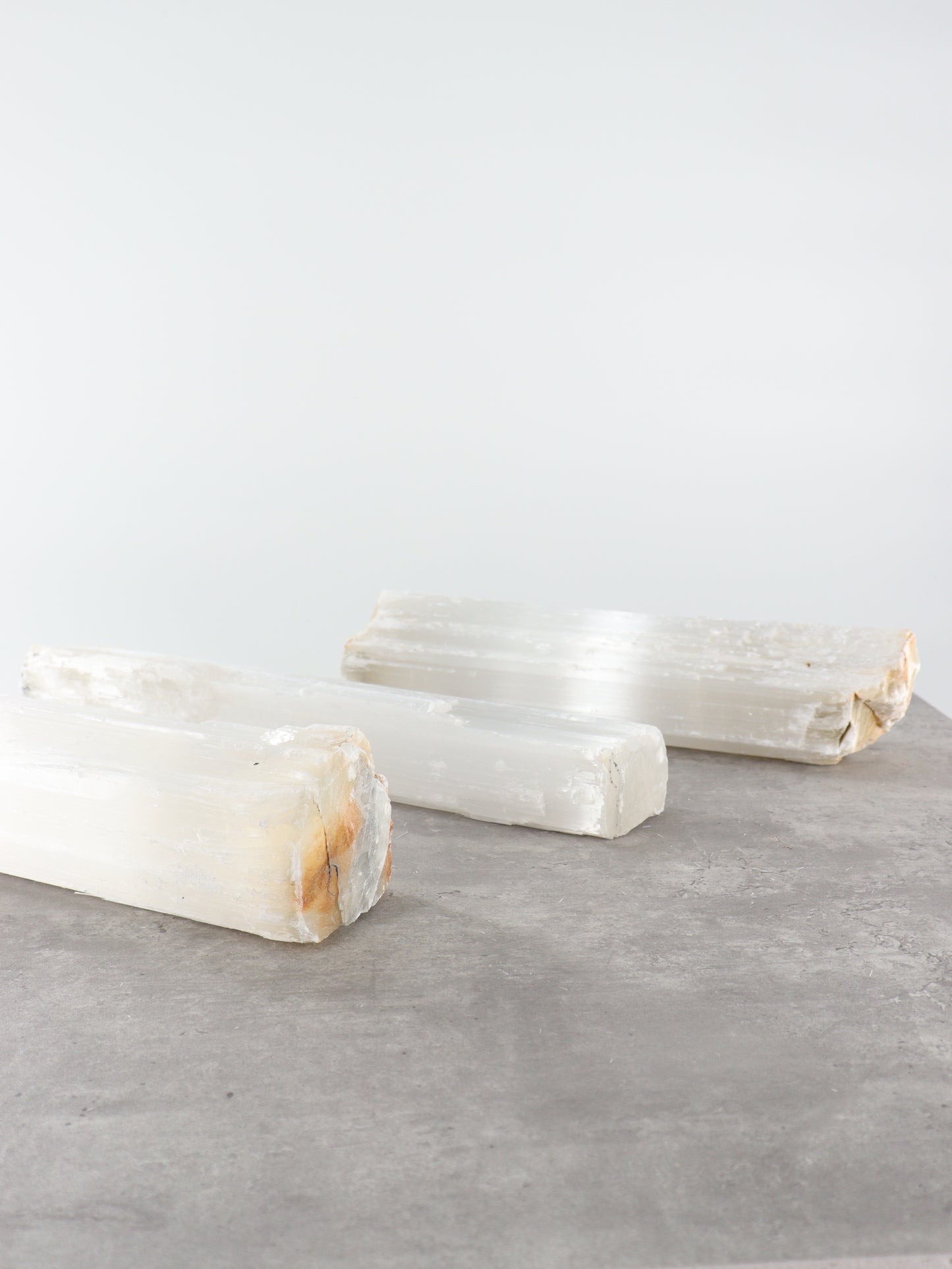Selenite Logs Set of 3 - Expert Wholesale and Supplier of Wholesale Crystals & Bulk Gemstones, []