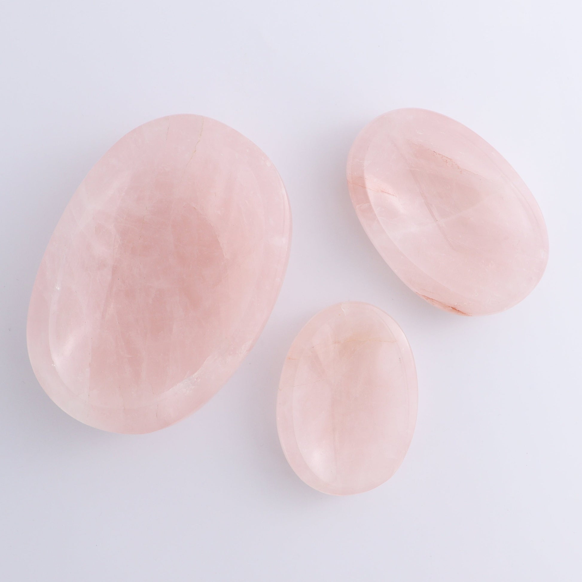 Rose Quartz Bowls Set of 3 - Expert Wholesale and Supplier of Wholesale Crystals & Bulk Gemstones, ["Bowls","Rose Quartz"]