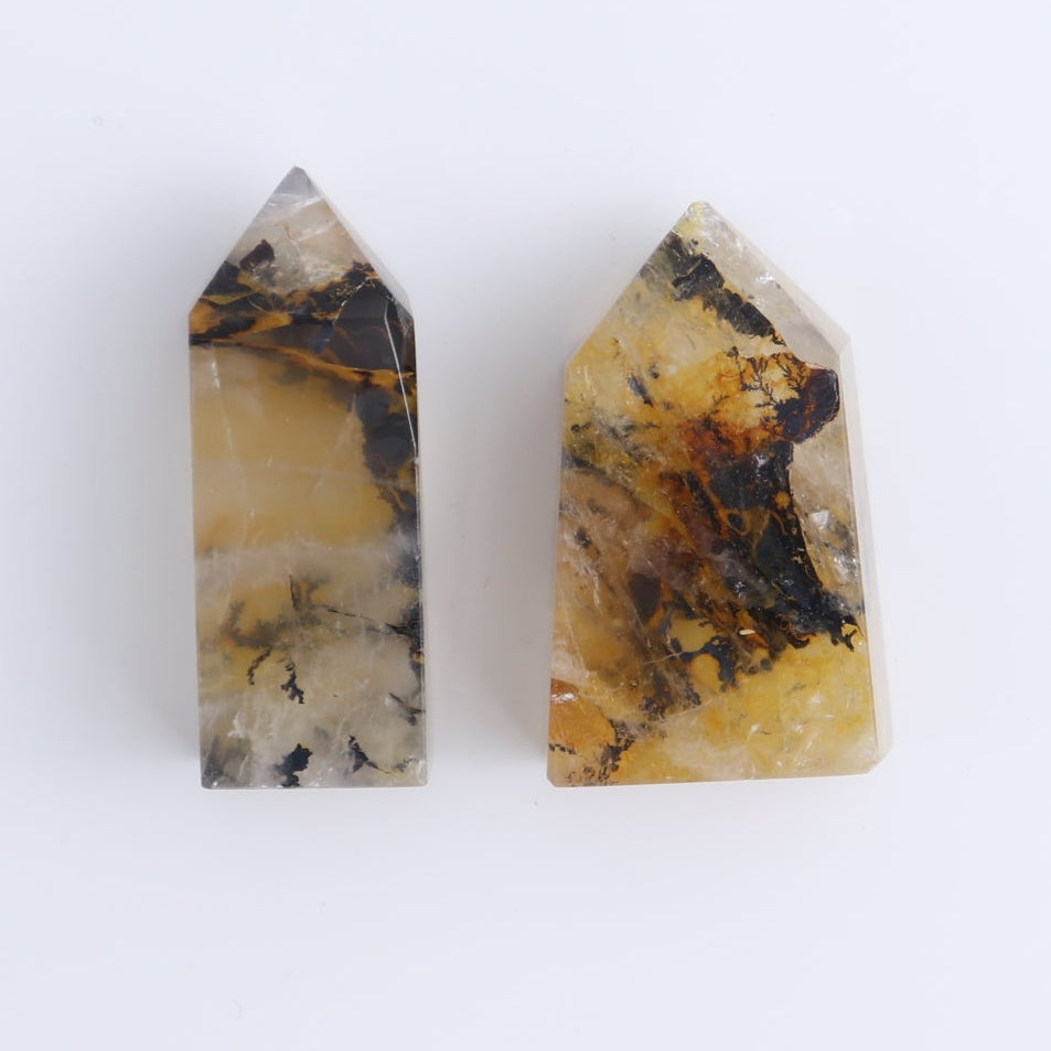 Dendritic Golden Healer Quartz Towers Set of 11