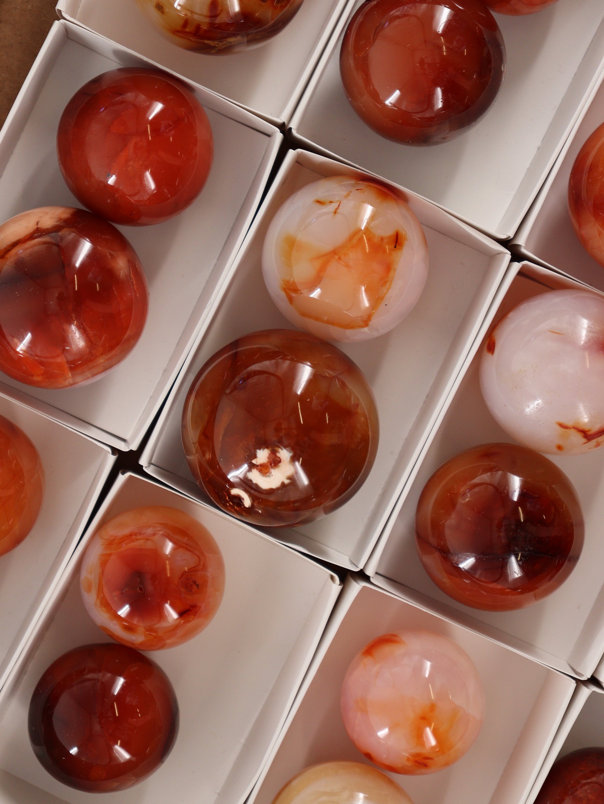Carnelian Spheres Set of 32 - Expert Wholesale and Supplier of Wholesale Crystals & Bulk Gemstones, []