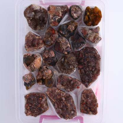 Quartz Hematite Inclusions Flat from Morocco