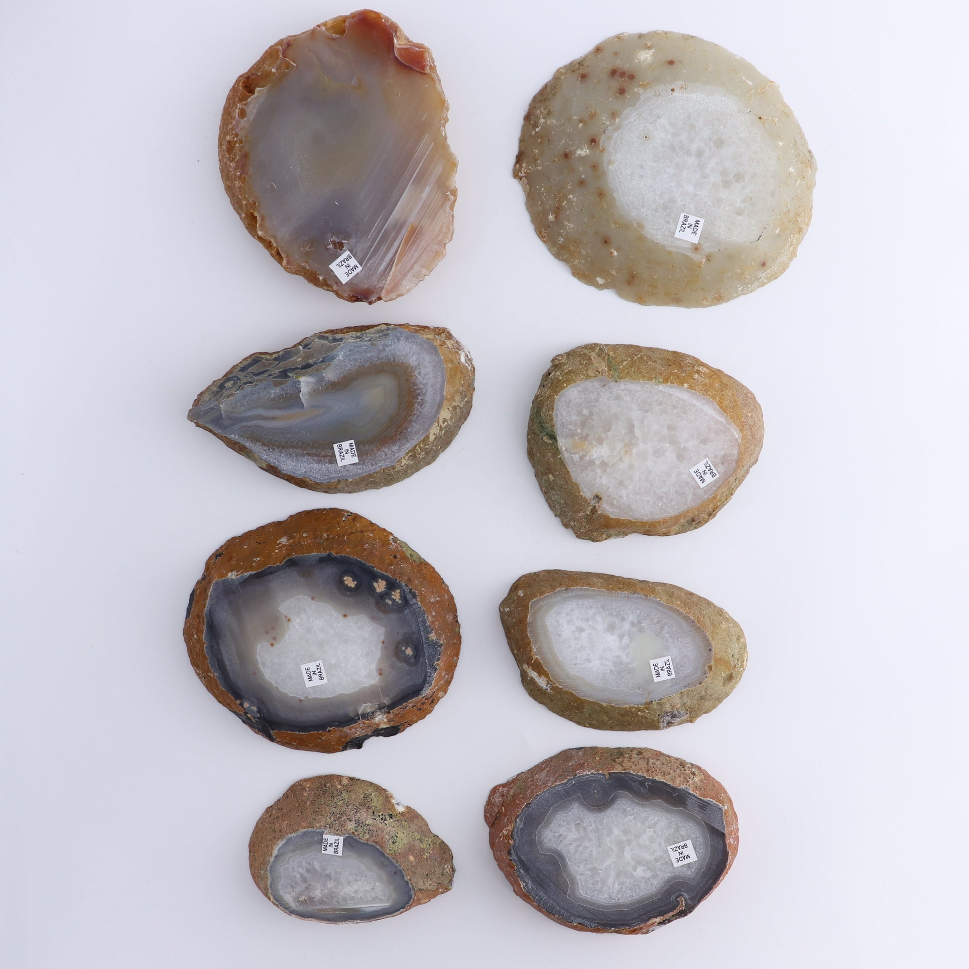 Agate Slices Set of 8 - Expert Wholesale and Supplier of Wholesale Crystals & Bulk Gemstones, ["Agate","Brazil","Slices and Slabs"]