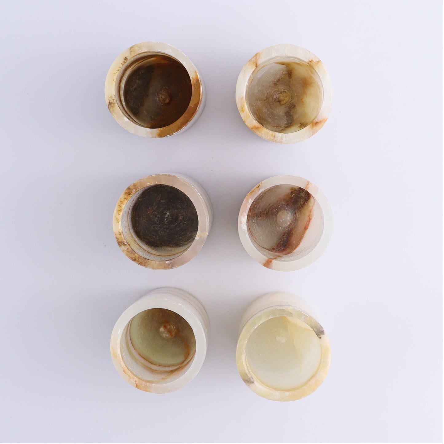 Shot Glass Set Mexican Onyx/Calcite Green - Expert Wholesale and Supplier of Wholesale Crystals & Bulk Gemstones, ["Calcite","Catalog Onyx","Mexico","onyx","Shot Glasses"]
