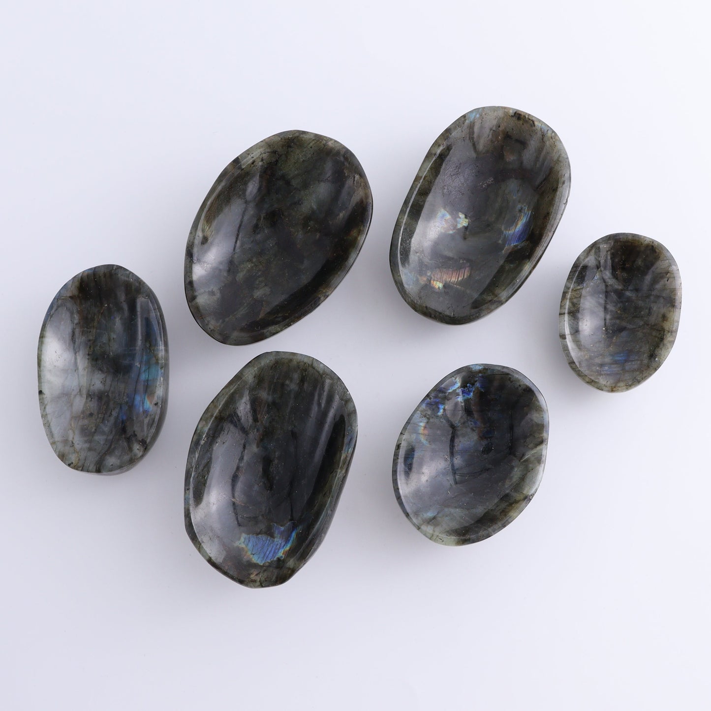 Labradorite Bowls Set of 10 - Expert Wholesale and Supplier of Wholesale Crystals & Bulk Gemstones, ["Bowls","Labradorite","Madagascar"]