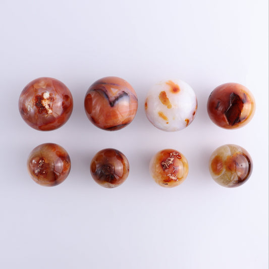 Carnelian Spheres Set of 8