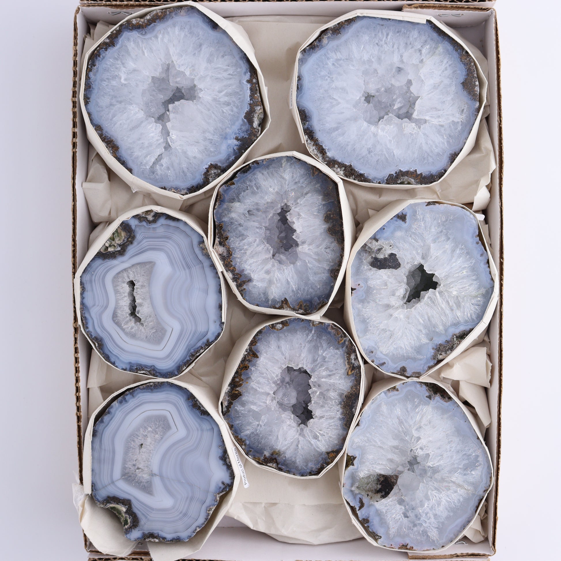 Las Choyas Geodes Set of 8 - Expert Wholesale and Supplier of Wholesale Crystals & Bulk Gemstones, ["Geodes","las choyas","Mexico"]