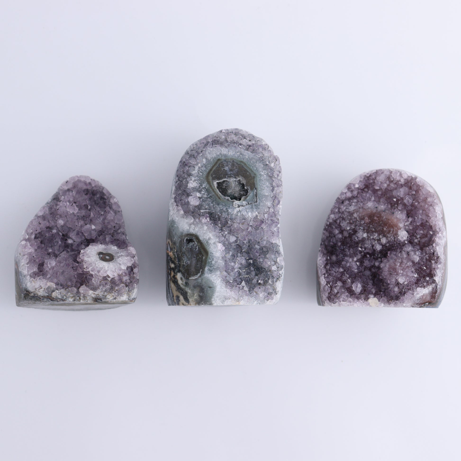 Uruguay Amethyst Set of 4 - Expert Wholesale and Supplier of Wholesale Crystals & Bulk Gemstones, ["Amethyst","Freeforms","Uruguay"]