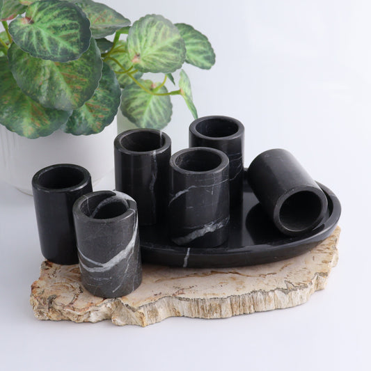 Black Marble Shot Glass Set - Expert Wholesale and Supplier of Wholesale Crystals & Bulk Gemstones, ["Black Marble","Marble","Mexico","Shot Glasses"]