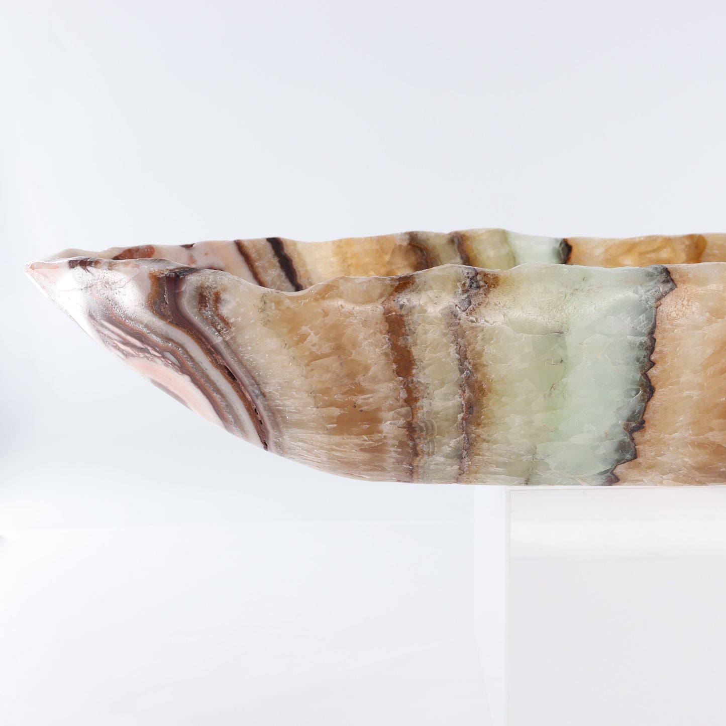 Mexican Onyx/Calcite Canoe Bowl - Expert Wholesale and Supplier of Wholesale Crystals & Bulk Gemstones, ["Bowls","Calcite","canoe","Mexico","onyx"]