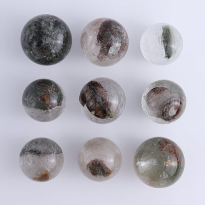 Garden Quartz Spheres Set of 9 - Expert Wholesale and Supplier of Wholesale Crystals & Bulk Gemstones, ["Garden Quartz","Quartz","Spheres"]