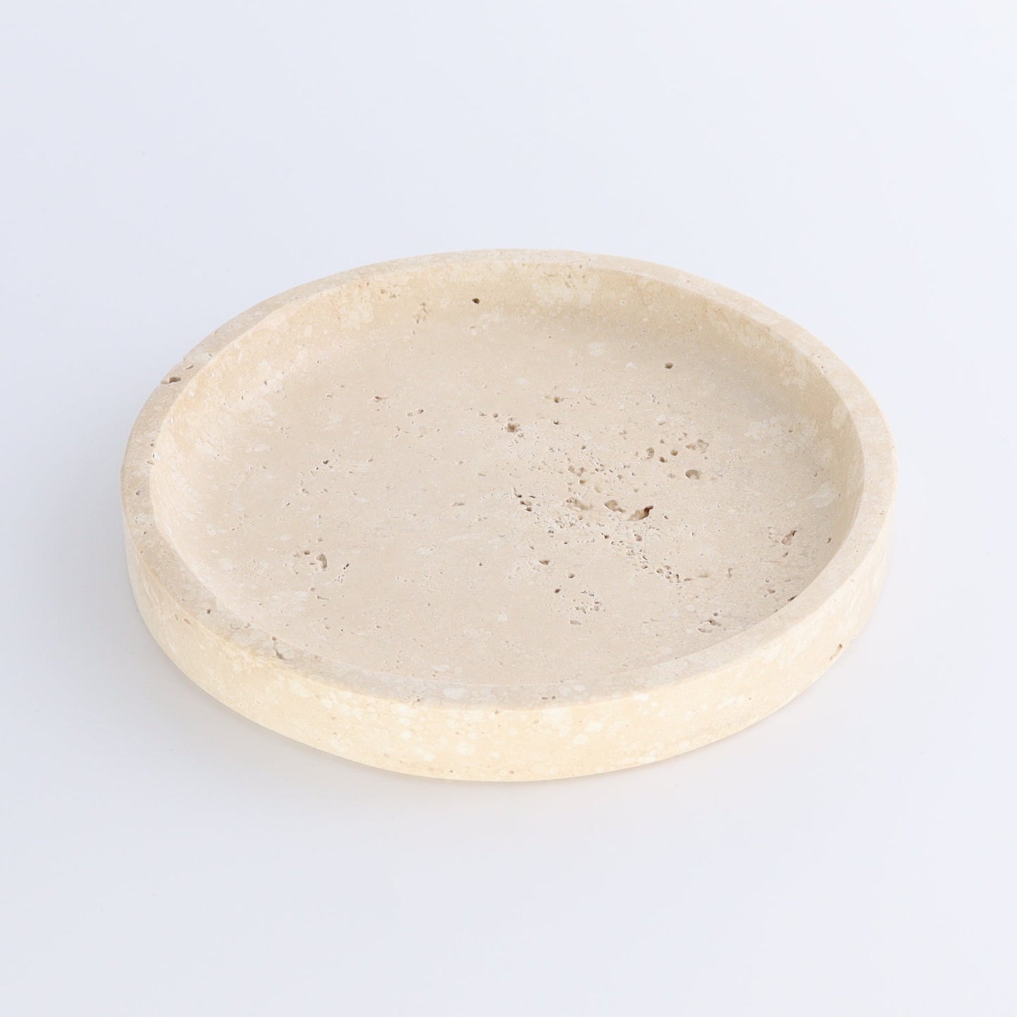 One Travertine Round Dish Small - Expert Wholesale and Supplier of Wholesale Crystals & Bulk Gemstones, ["Catalog Onyx","Decorative Dish","Mexico","Travertine"]