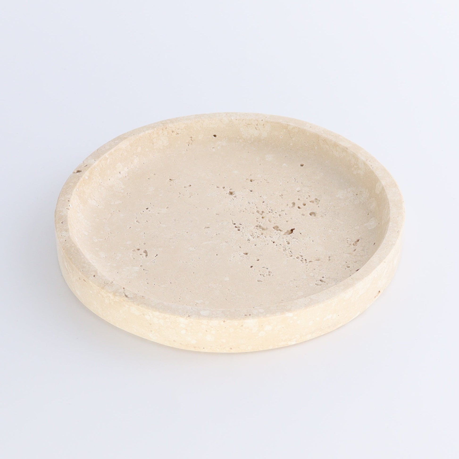One Travertine Round Dish Small - Expert Wholesale and Supplier of Wholesale Crystals & Bulk Gemstones, ["Catalog Onyx","Decorative Dish","Mexico","Travertine"]