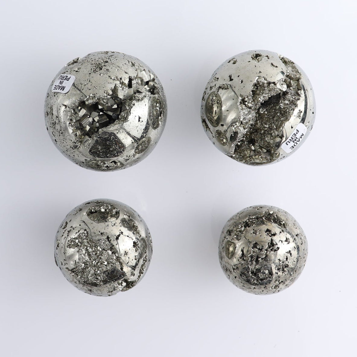 Pyrite Spheres Set of 4