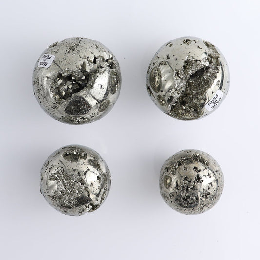 Pyrite Spheres Set of 4