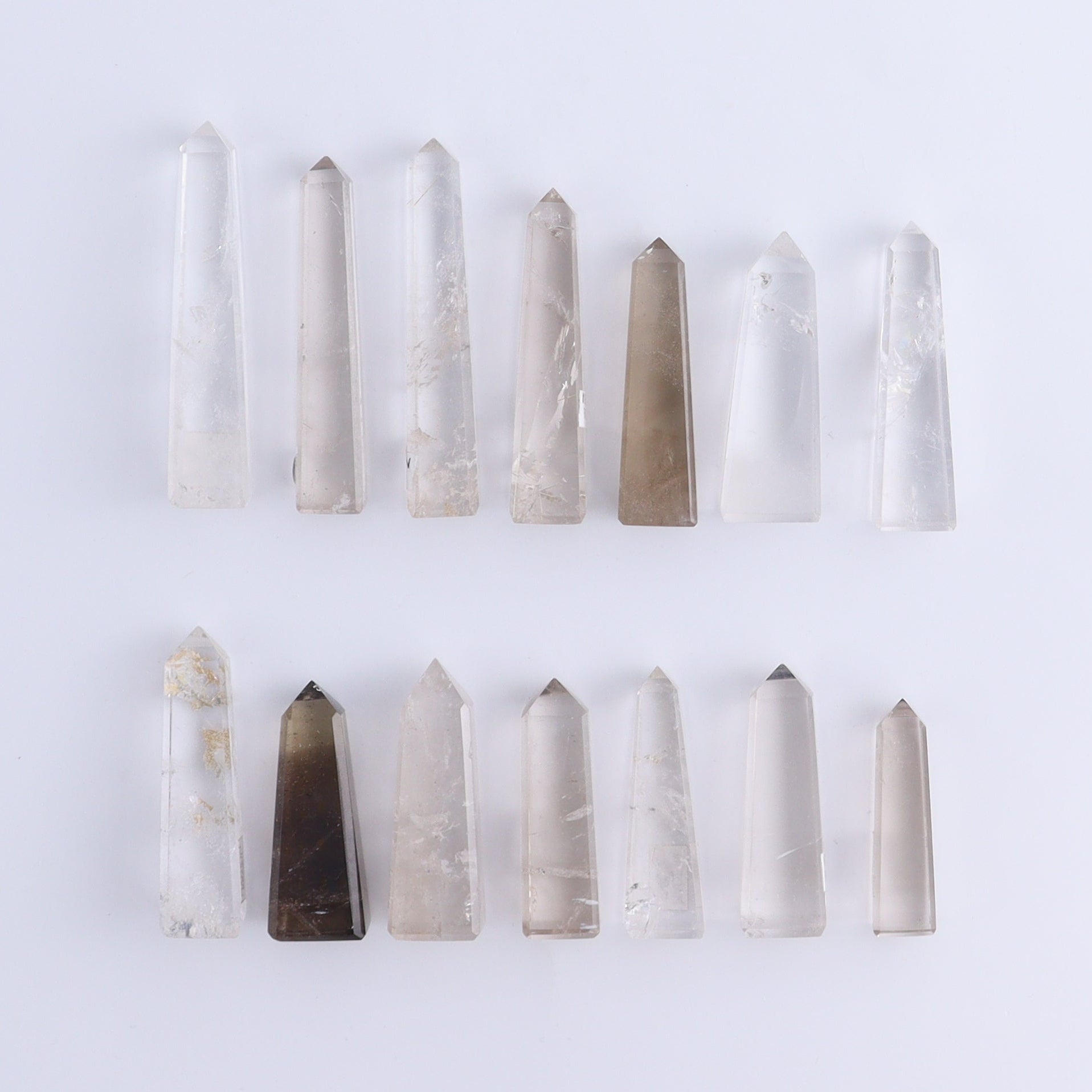 Quartz Towers Set of 14 - Expert Wholesale and Supplier of Wholesale Crystals & Bulk Gemstones, ["Brazil","Clear Quartz","Points","Quartz","Towers"]