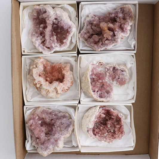 Pink Amethyst Geodes Set of 7