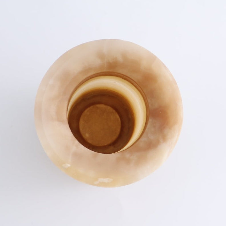 One Small Flower Vase Mexican Onyx/Calcite Dark Honey