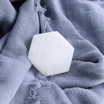 One Selenite (Satin Spar) Hexagon Plate 7 cm - Expert Wholesale and Supplier of Wholesale Crystals & Bulk Gemstones, ["close_30","Hexagon","Morocco","Selenite"]
