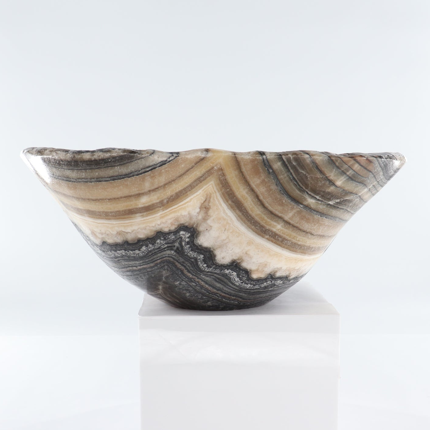 Mexican Onyx/Calcite Bowl (L) 20" x (W) 15" x (H) 7"