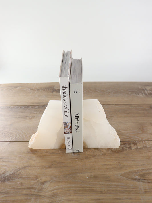 Rustic White Rough Onyx Bookends - Expert Supplier of Wholesale Crystals & Bulk Gemstones